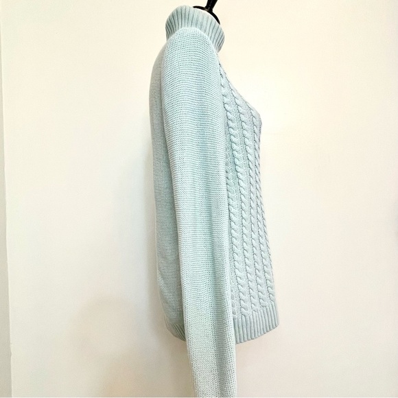 Croft & Barrow Light Blue Cable Knit Turtleneck Sweater NWT Small - Picture 2 of 9